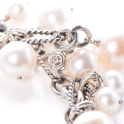 David Yurman Sterling Silver Pearl 5-11.25mm Cluster Lariat Long Necklace 5 of 6