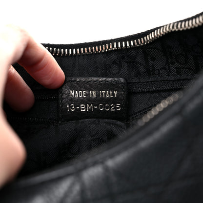 Christian Dior Grained Calfskin Cannage Hobo Black 6 of 24