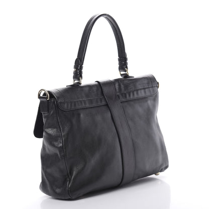 Mulberry Calfskin Push Lock Satchel Black 3 of 15