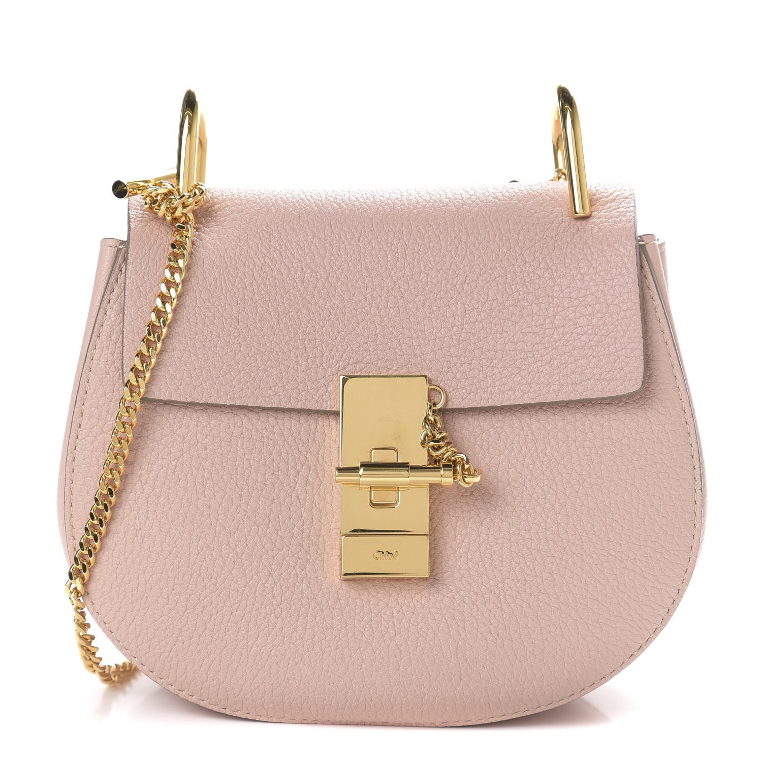 Chloe Grained Lambskin Mini Drew Shoulder Bag Cement Pink 1 of 11