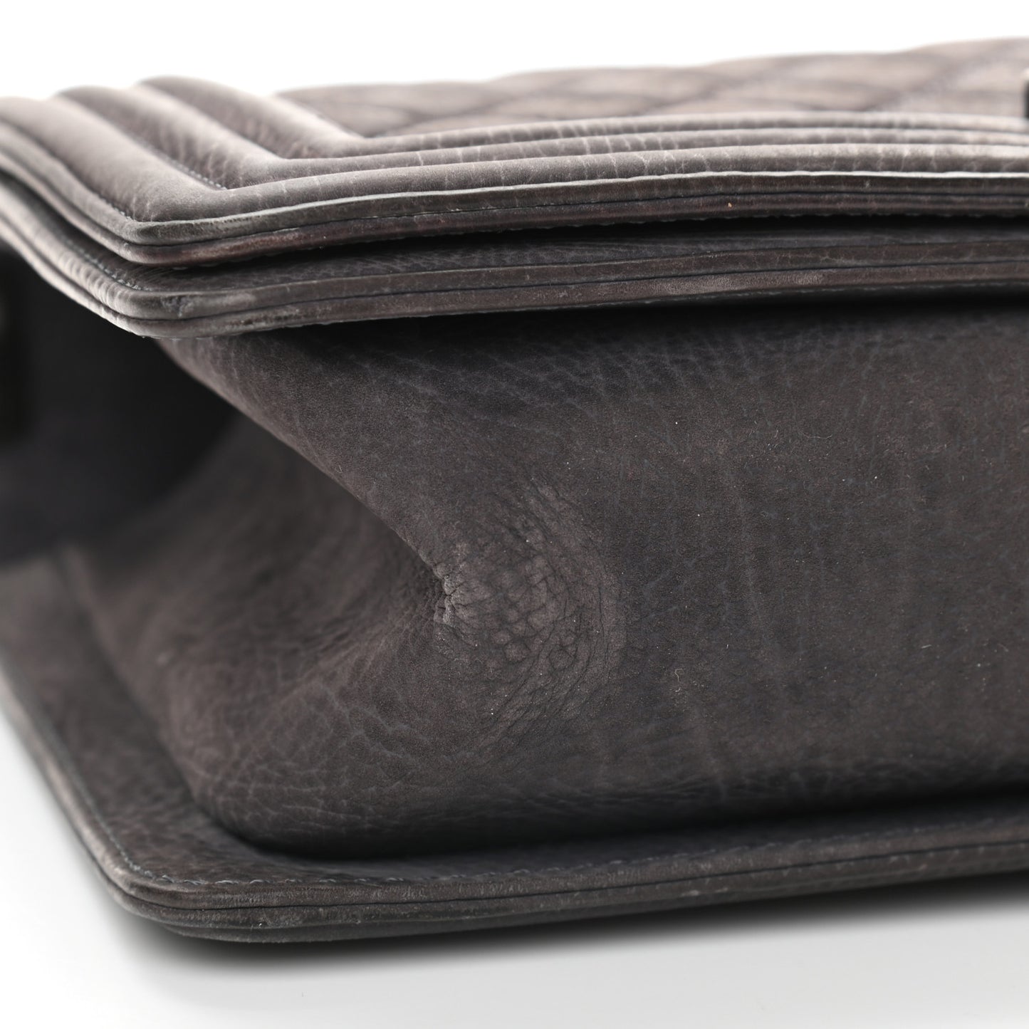 Nubuck Quilted Medium Boy Flap Grey