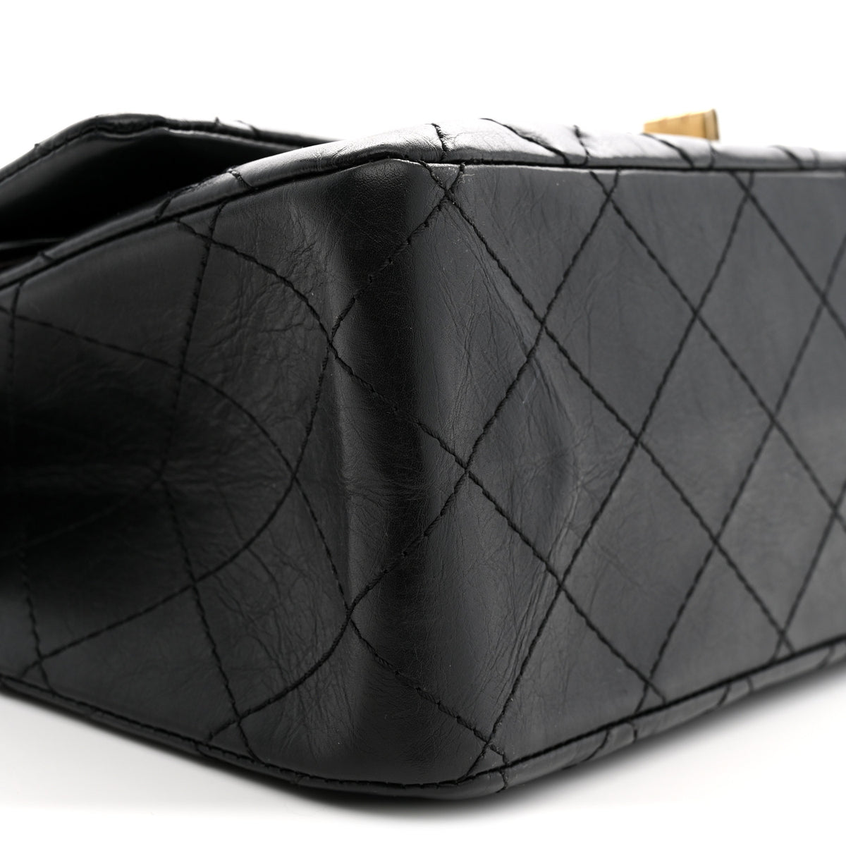 Aged Calfskin Quilted 2.55 Reissue 227 Flap Black