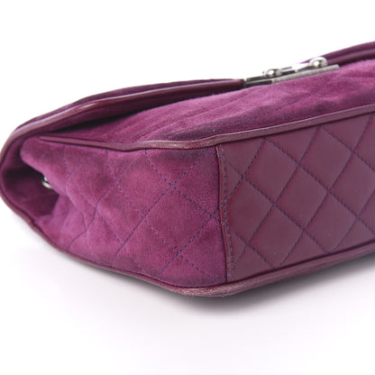 Chanel Suede Lambskin Scallop Quilted Medium Pagoda Flap Purple 6 of 10