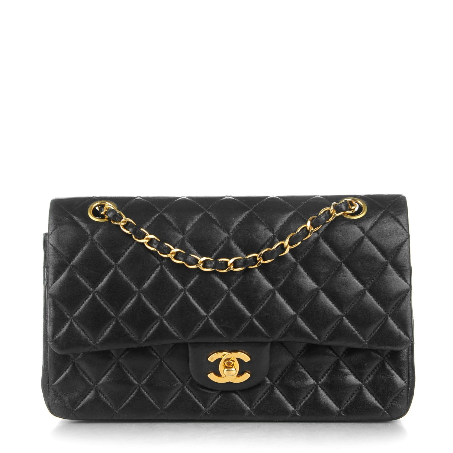 Chanel Lambskin Quilted Medium Double Flap Black 1 of 10