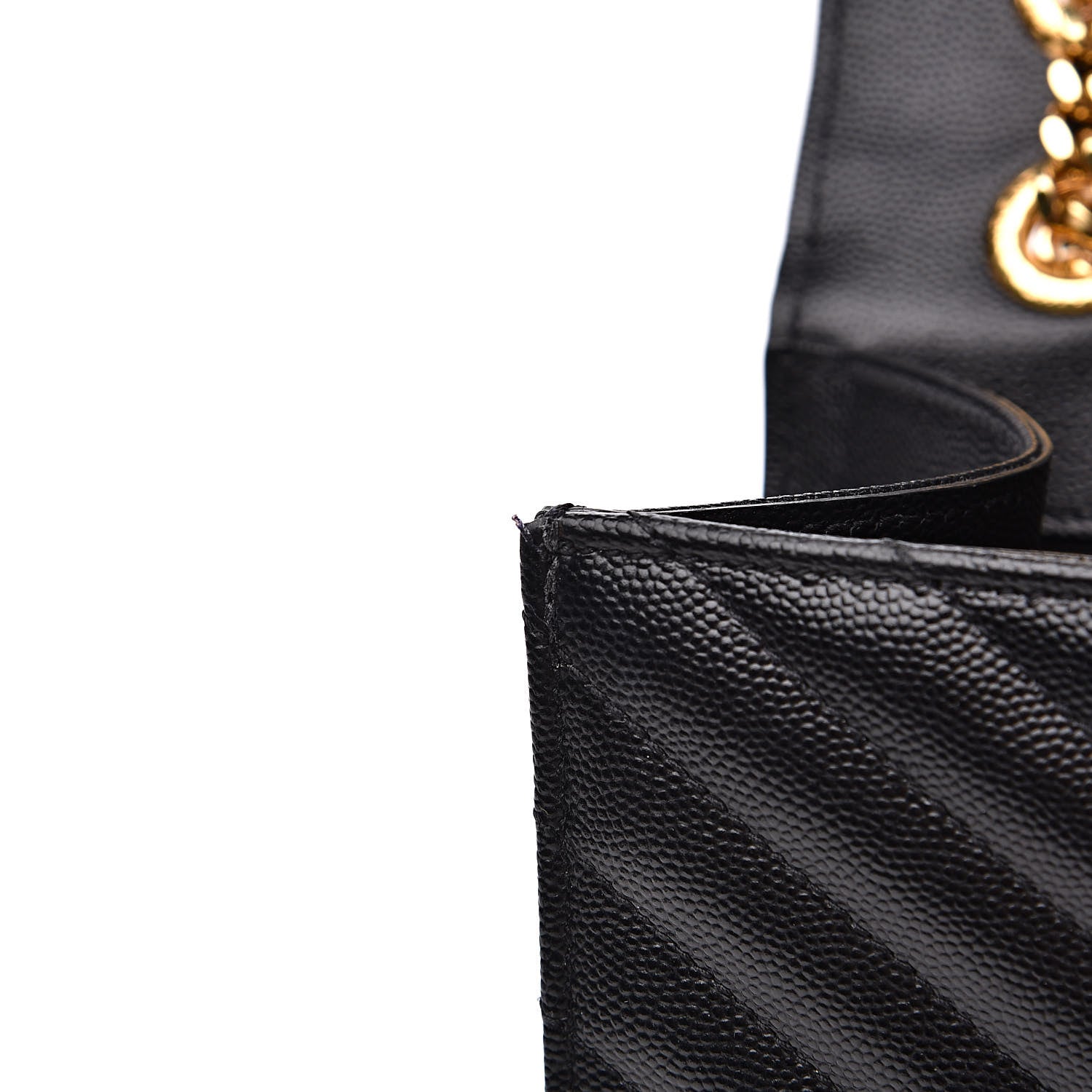 Saint Laurent Grain De Poudre Matelasse Chevron Large Monogram Satchel Black 10 of 11