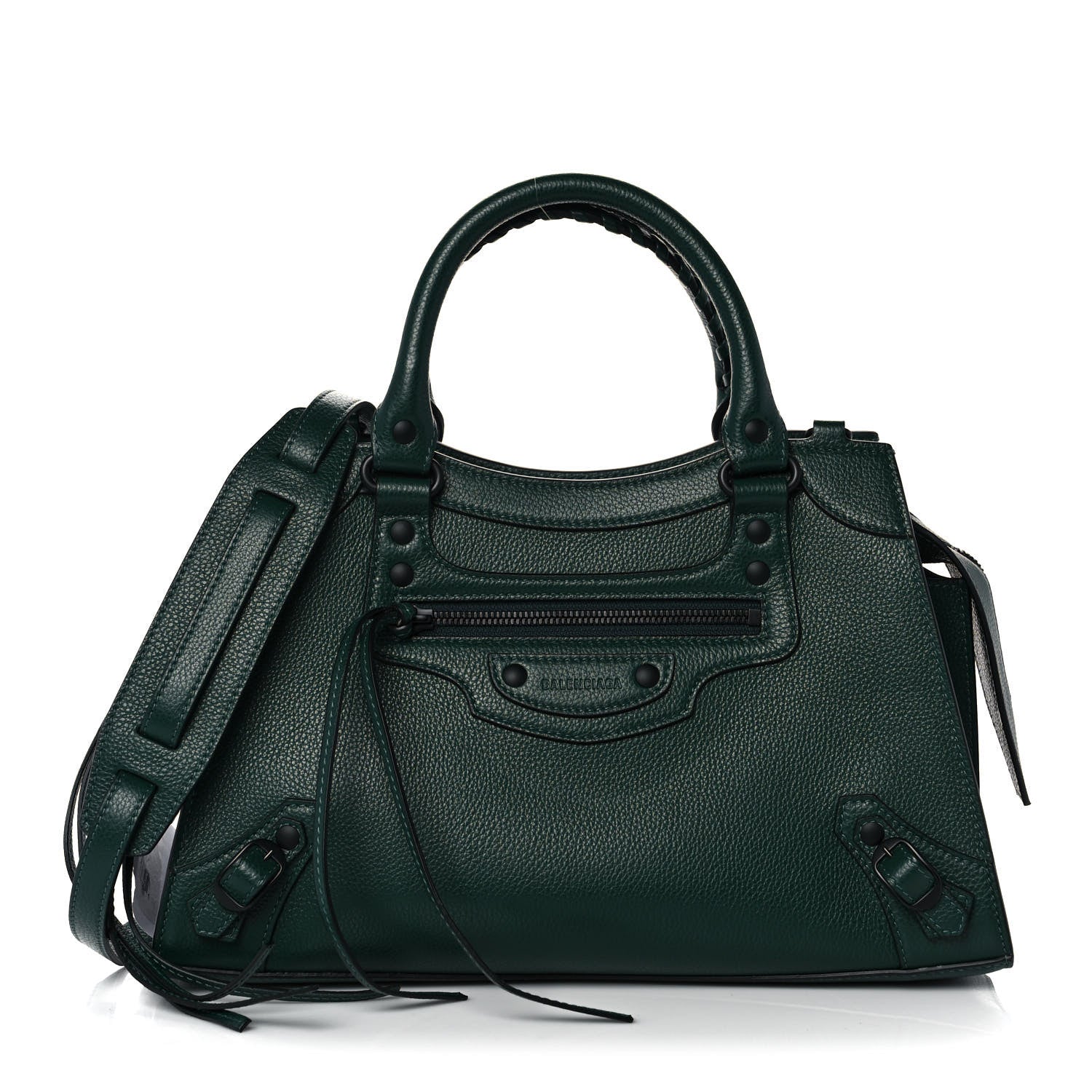 Balenciaga Grained Calfskin Neo Classic Matte Black Hardware S City Forest Green 1 of 12