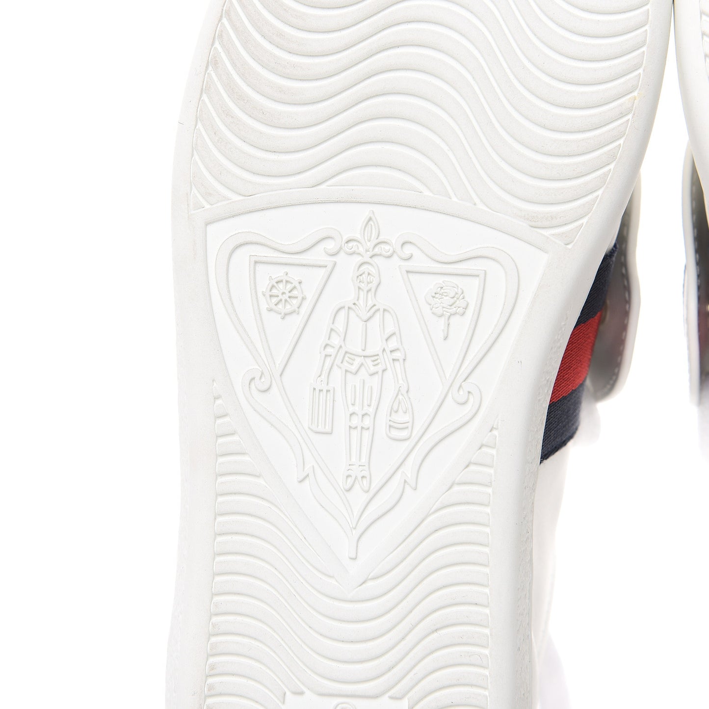 Calfskin Web Tiger Embroidered Womens Ace Sneakers 34.5 White