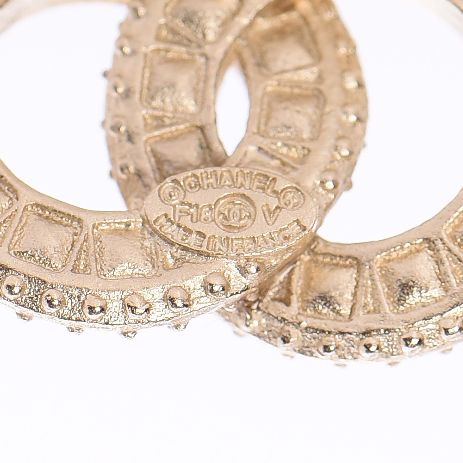 Chanel Crystal CC Earrings Gold 4 of 6