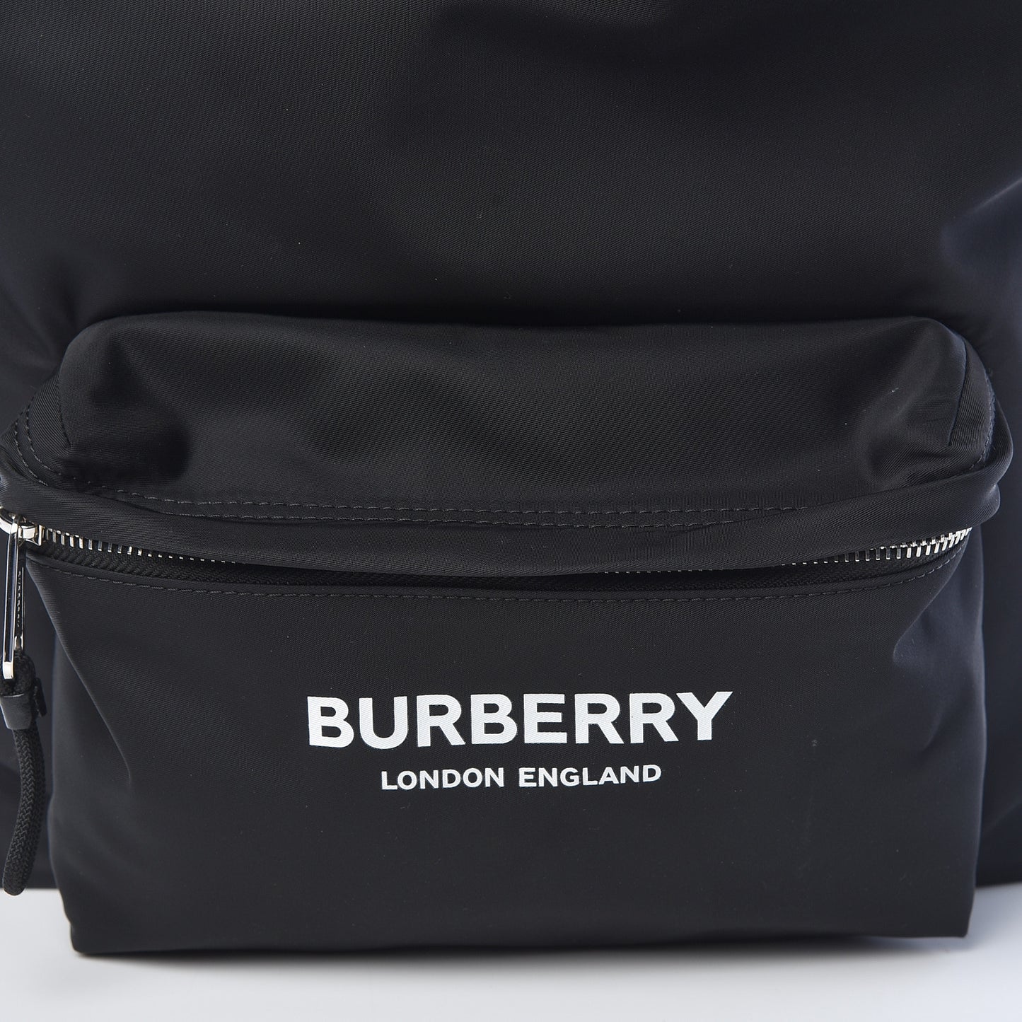 Nylon Logo Print Backpack Black
