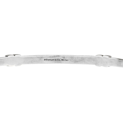 Tiffany Sterling Silver Enamel Signature X Bangle Bracelet White 3 of 3