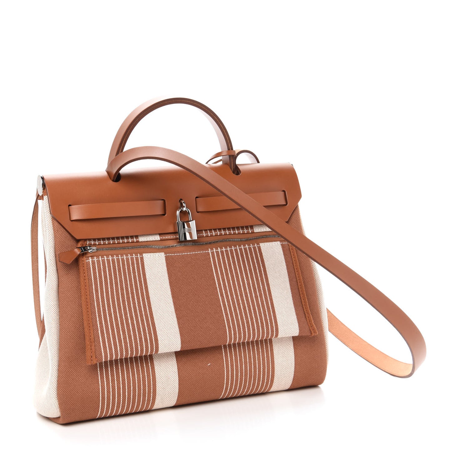 Vache Hunter Toile H Vibration Herbag Zip Retourne 31 PM Fauve Ecru Beige