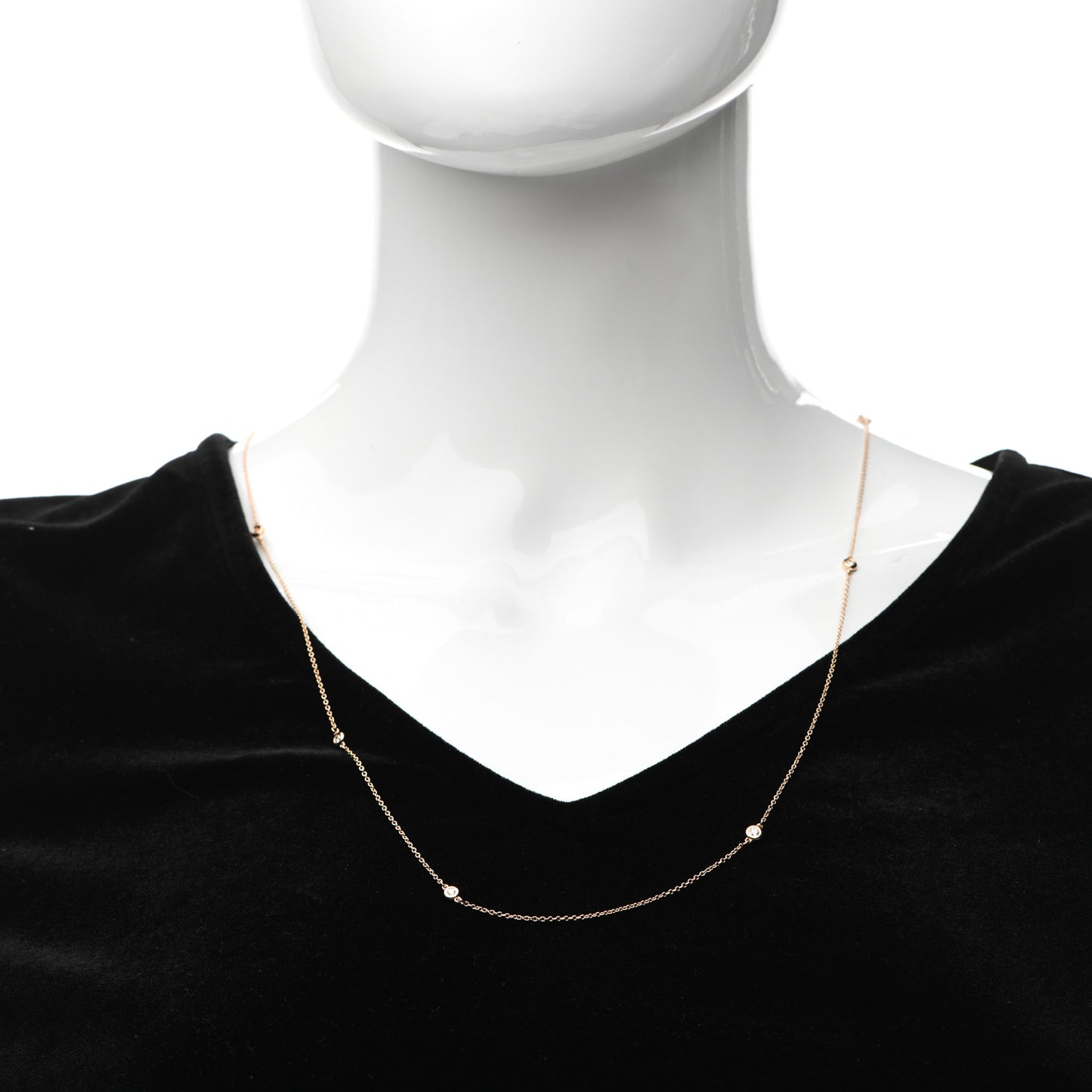 18K Rose Gold Diamond .31ctw Elsa Peretti Diamonds by the Yard Sprinkle Necklace