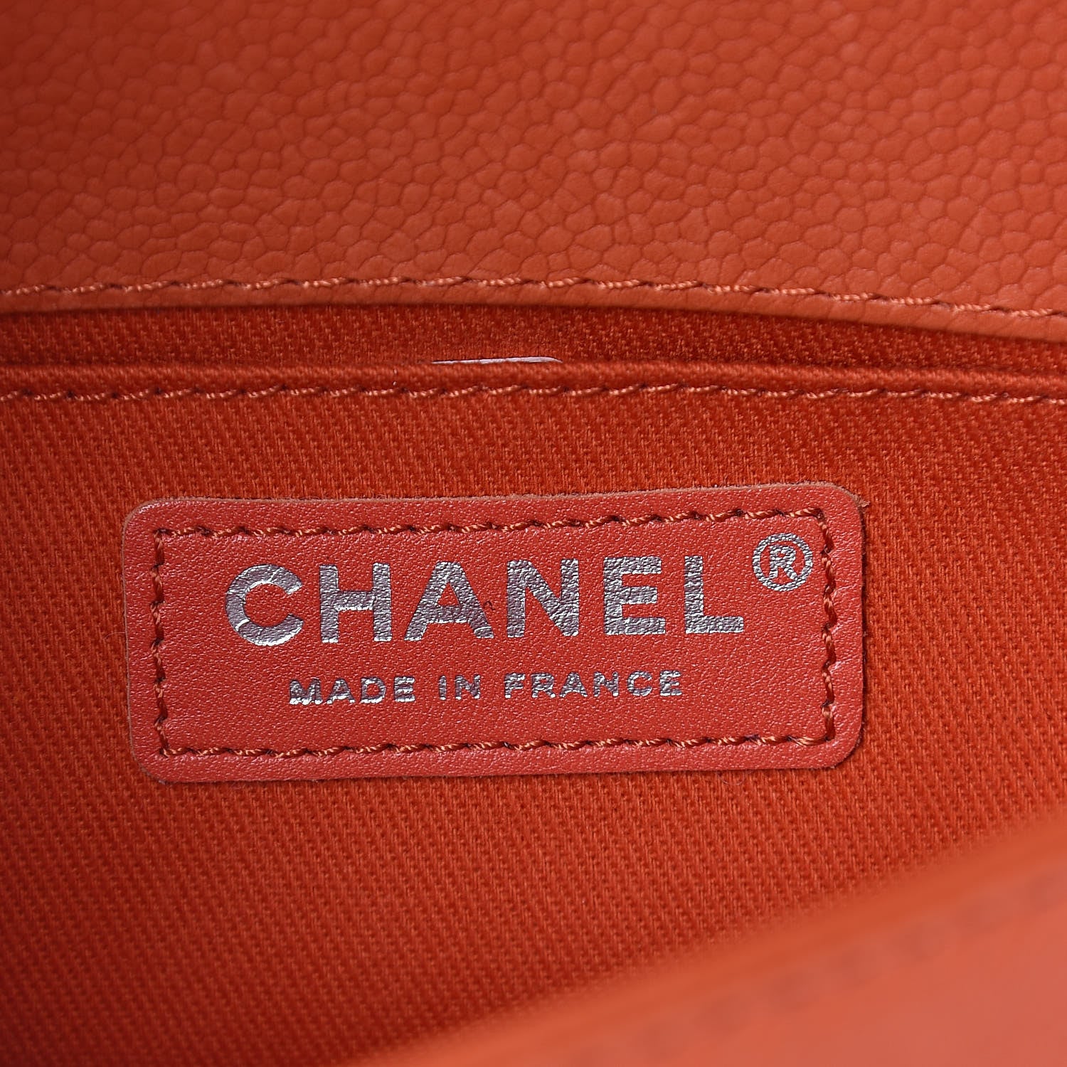 Chanel Caviar Stitched Small Boy Flap Dark Orange 6 of 17