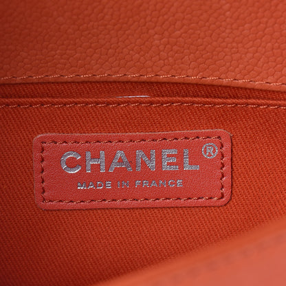 Chanel Caviar Stitched Small Boy Flap Dark Orange 6 of 17