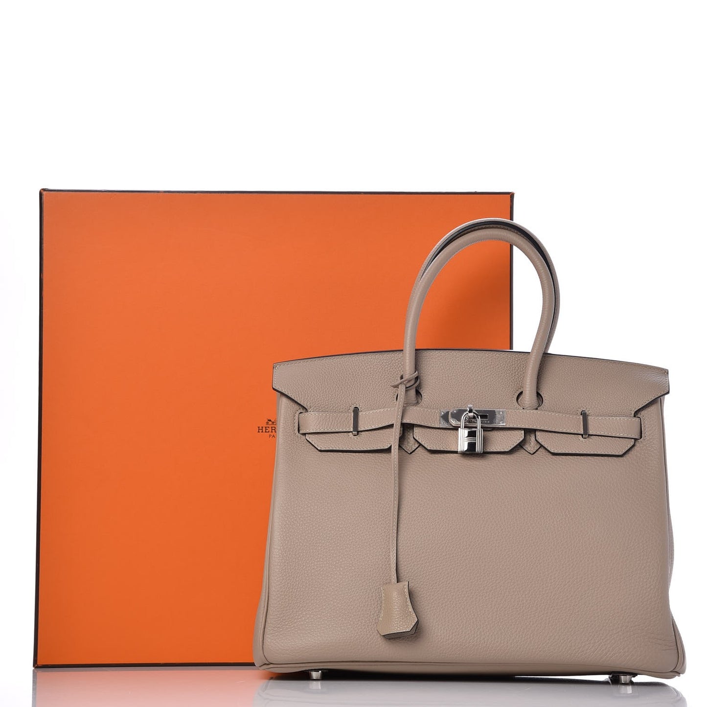 Taurillon Clemence Birkin 35 Gris Tourterelle