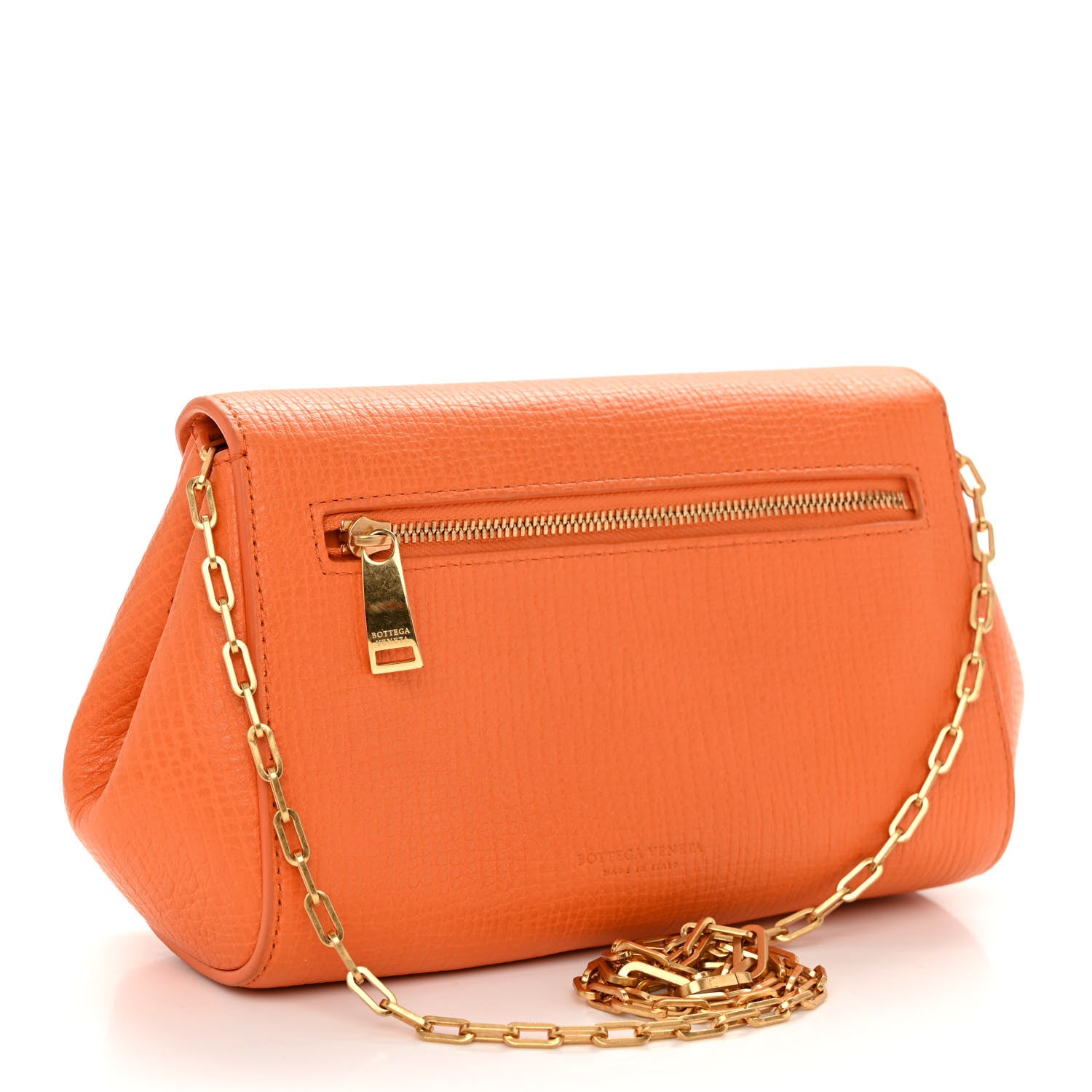 Bottega Veneta Textured Calfskin The Mini Angle Shoulder Bag Light Orange 3 of 10