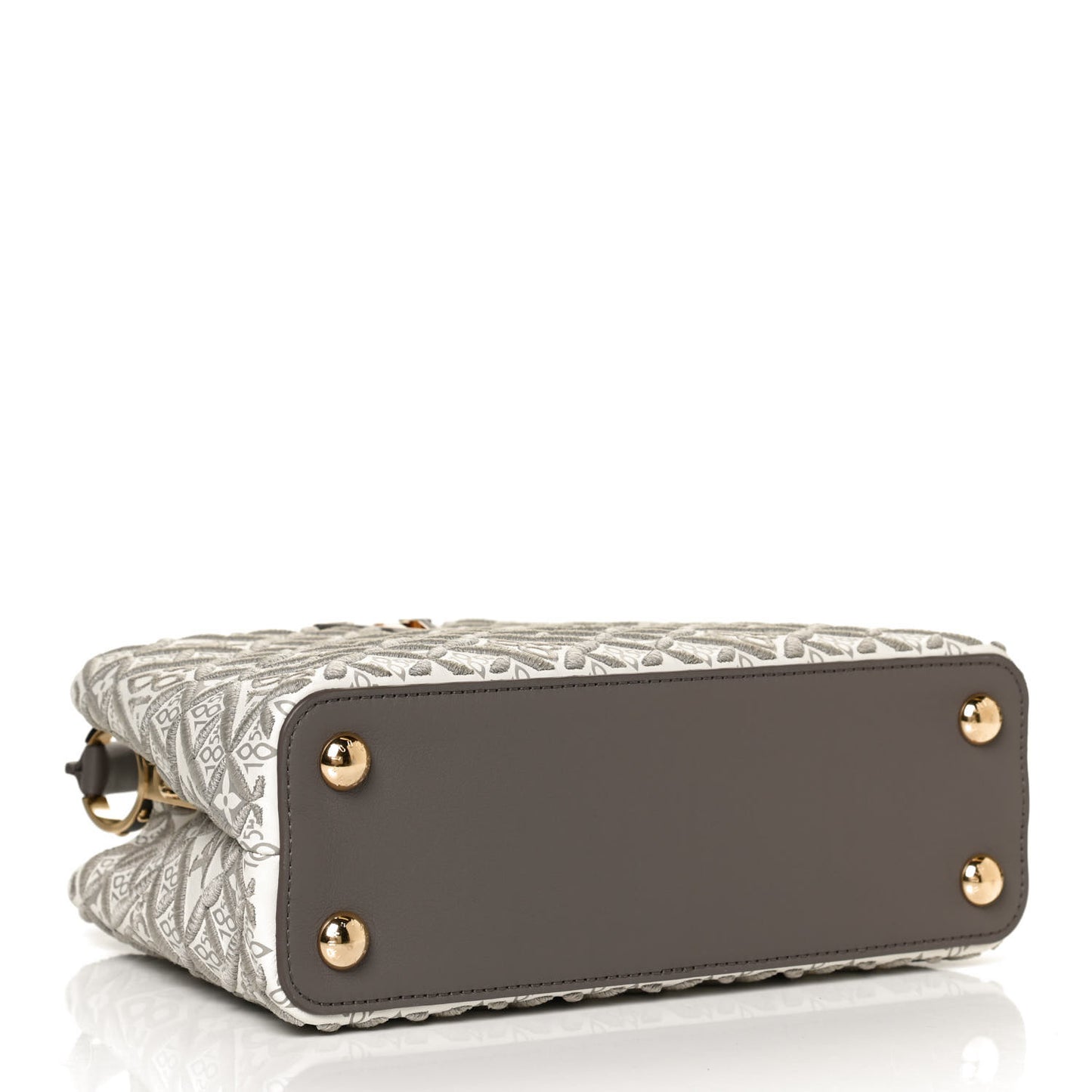 Calfskin Since 1854 Embroidered Capucines BB Ecru Taupe