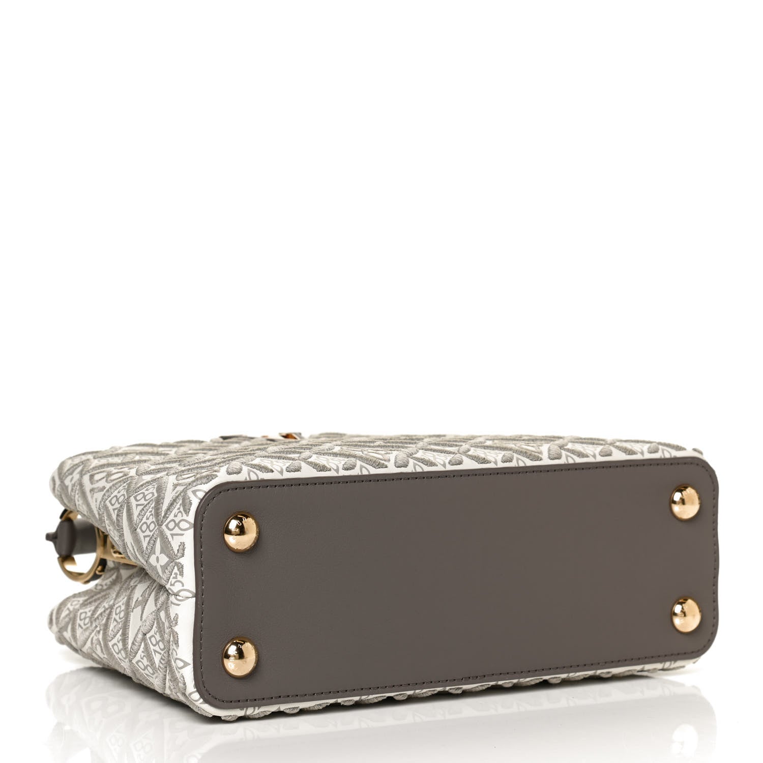 Louis Vuitton Calfskin Since 1854 Embroidered Capucines BB Ecru Taupe 4 of 11