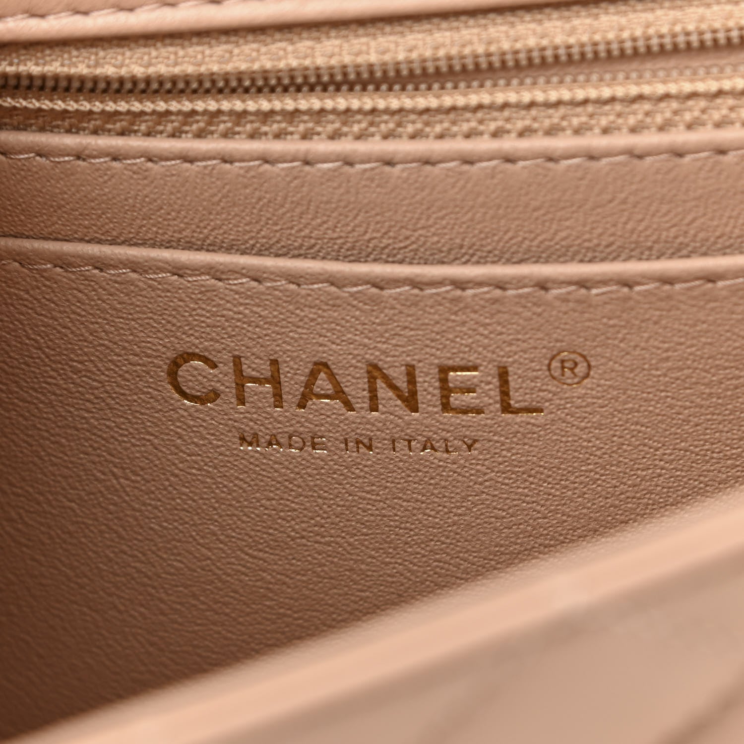 Chanel Lambskin Quilted Mini Rectangular Flap Beige 6 of 12