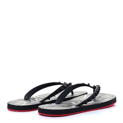 Christian Louboutin Rubber Spike Loubi Donna Flip Flop 39 Black 3 of 6