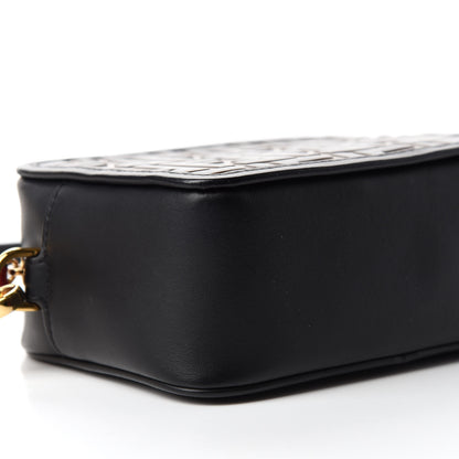 Fendi Vitello Century Bi-Color FF 1974 Embossed Mini Camera Case Maya Black 6 of 11