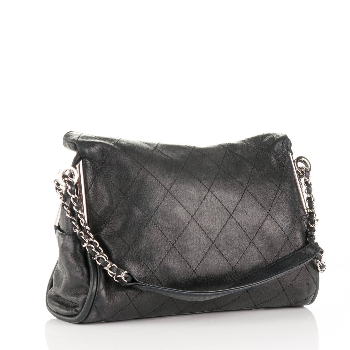 Lambskin Stitched Medium Ultimate Soft Tote Black