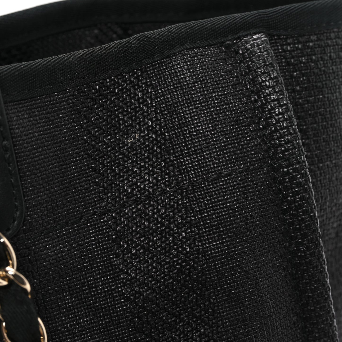 Mixed Fibers Calfskin Striped Medium Deauville Black