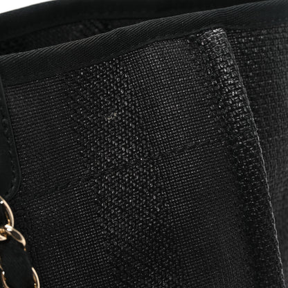 Chanel Mixed Fibers Calfskin Striped Medium Deauville Black 14 of 14