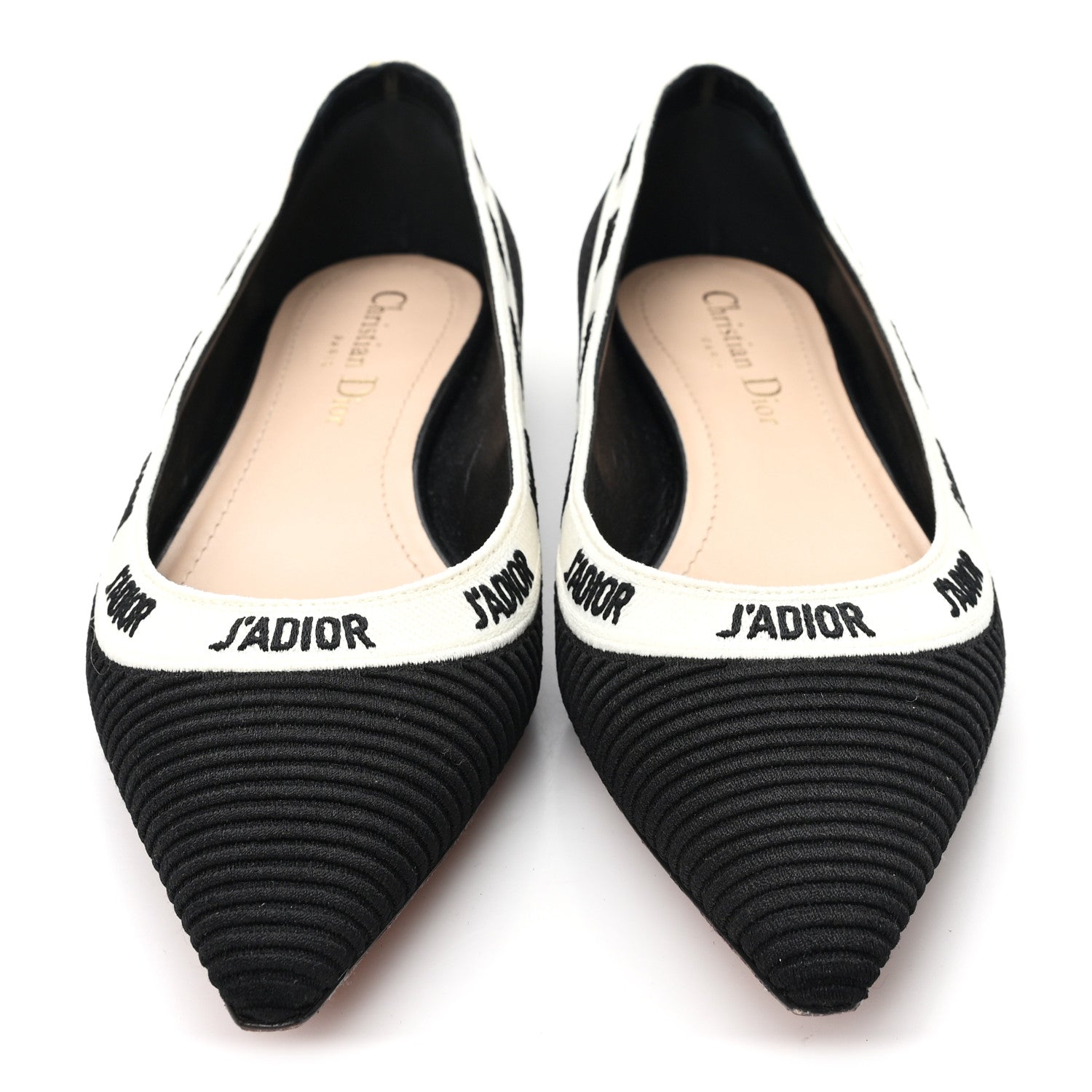 Christian Dior フラットシューズ　リボン　36 1/2 Christian Dior Fabric Ribbon Embroidered J'Adior Ballet Flats 36