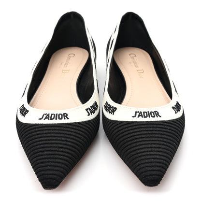 Christian Dior Fabric Ribbon Embroidered J'Adior Ballet Flats 36 Black 3 of 10