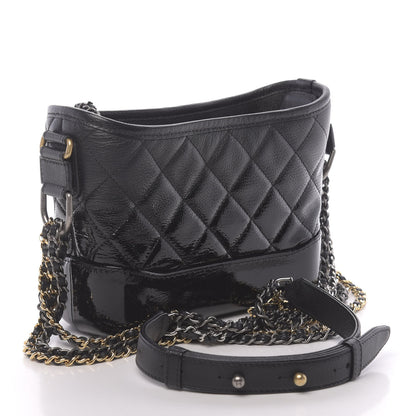Chanel Patent Goatskin Quilted Small Gabrielle Hobo Black 3 of 12