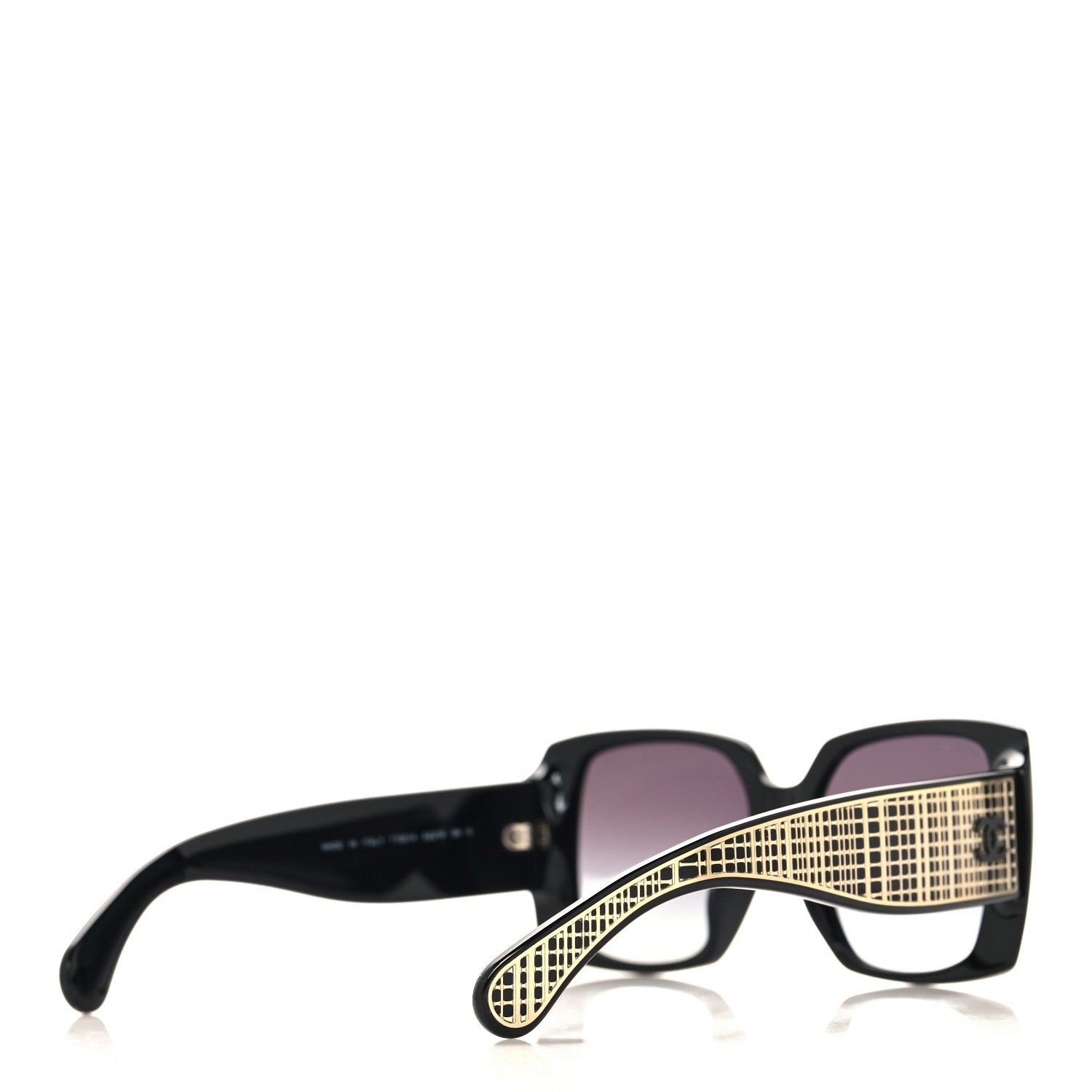 Chanel Acetate Rectangle Sunglasses 71551A Black Gold 4 of 7
