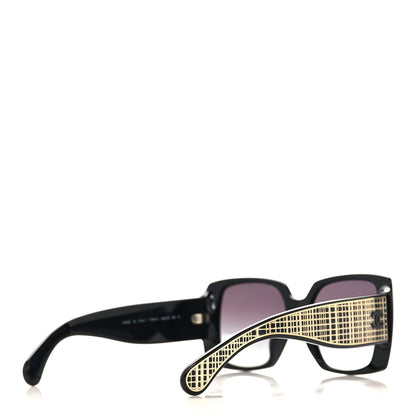 Chanel Acetate Rectangle Sunglasses 71551A Black Gold 4 of 7