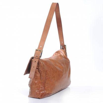 Fendi Goatskin Whipstitch Large Convertible Baguette Camel 8 of 9