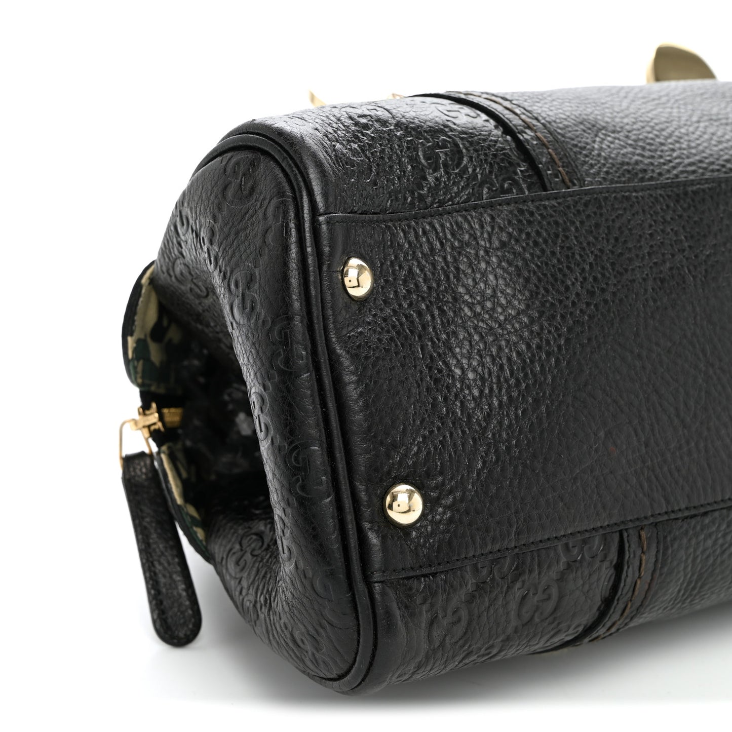 Calfskin Guccissima Signoria Bowler Bag Black