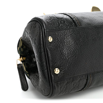 Gucci Calfskin Guccissima Signoria Bowler Bag Black 9 of 11