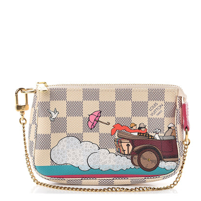 Louis Vuitton Damier Azur 2015 Christmas Animation Mini Pochette Accessories 1 of 6