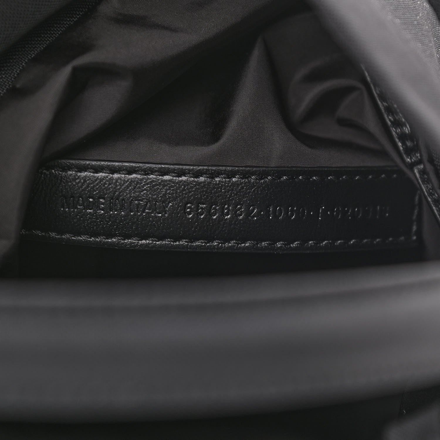 Balenciaga Recycled Sport Nylon Logo Embroidered Wheel Drawstring Bucket Bag Black White 7 of 10