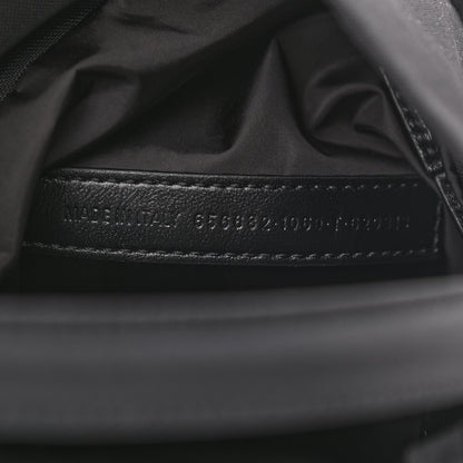 Balenciaga Recycled Sport Nylon Logo Embroidered Wheel Drawstring Bucket Bag Black White 7 of 10
