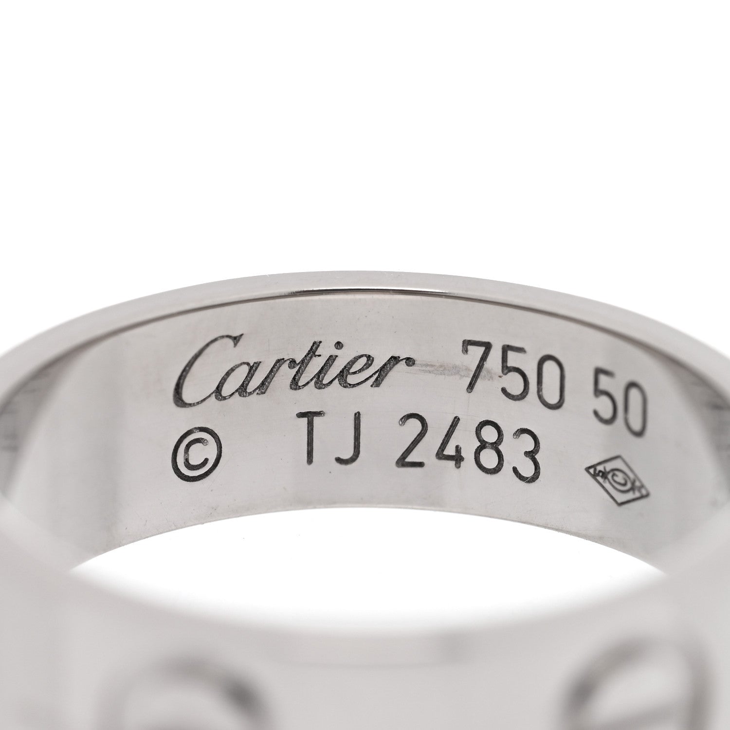 Cartier 18K White Gold 5.5mm LOVE Ring 50 5.25 4 of 4