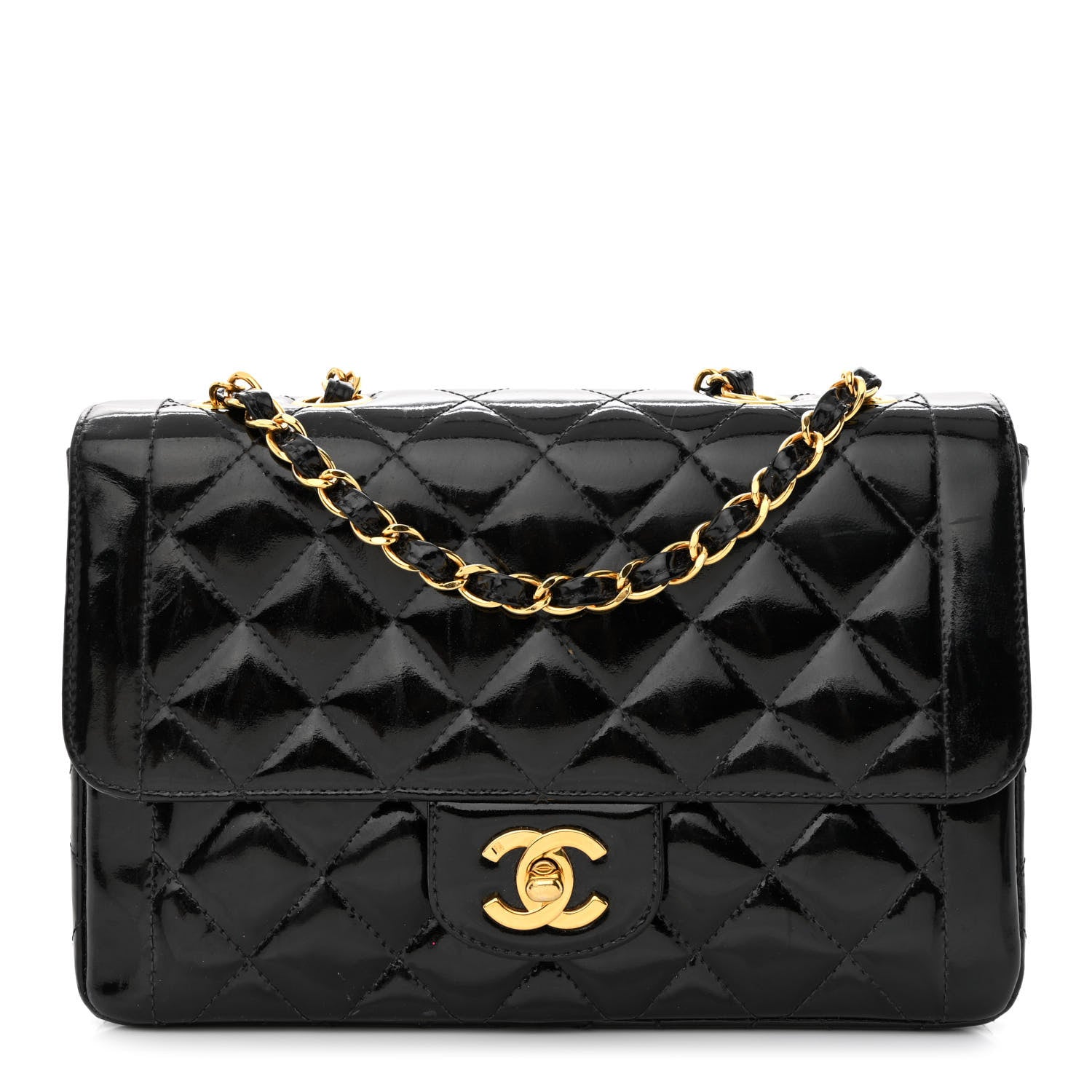 Chanel Patent Quilted Small Single Flap Black 1 of 18