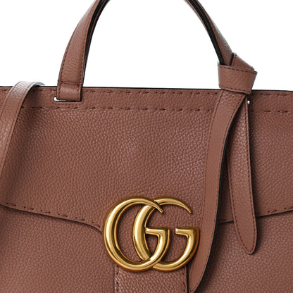 Gucci Calfskin Small GG Marmont Top Handle Bag Rosy Phard 8 of 14