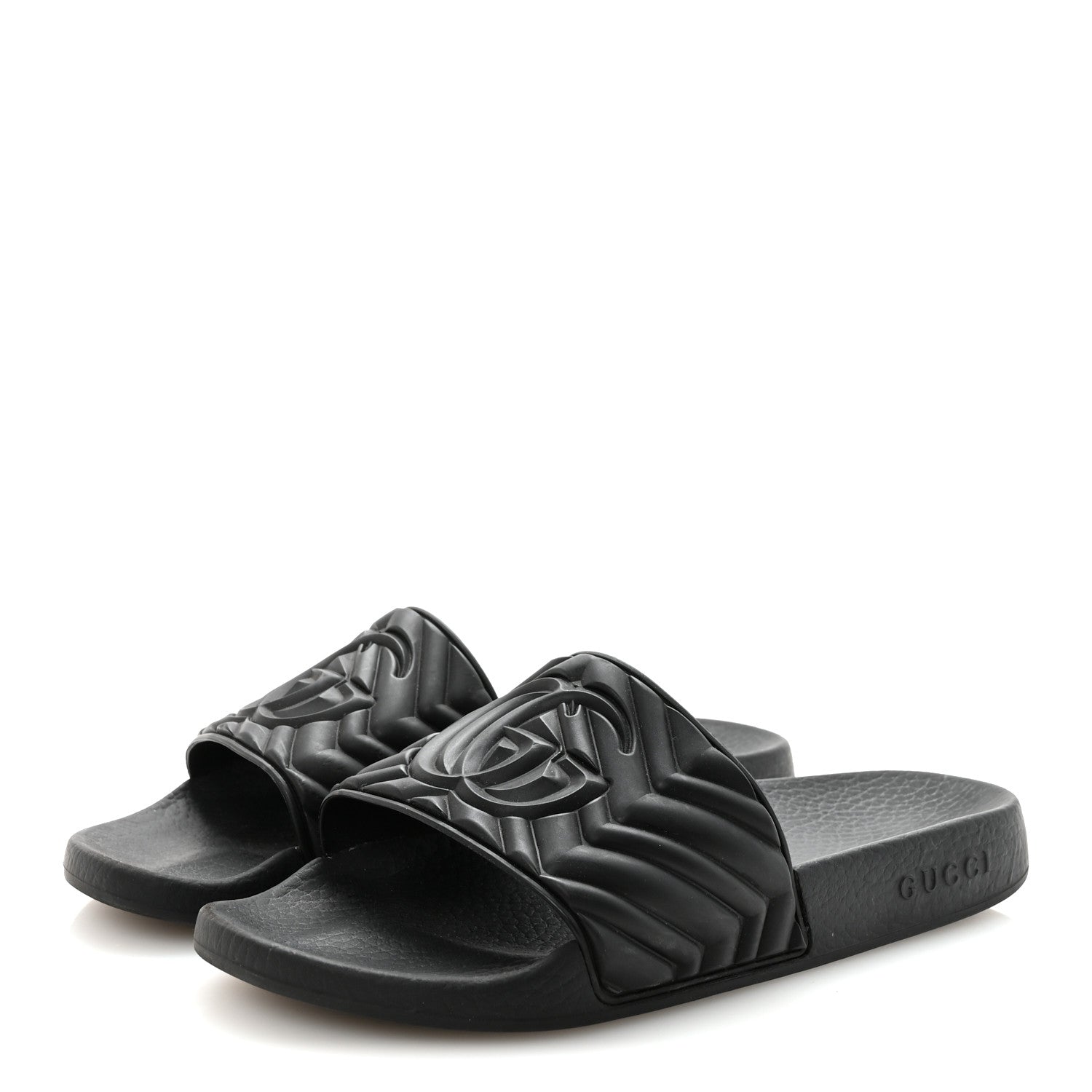 Gucci Rubber Matelasse Interlocking G Mens Slide Sandals 6 Black 4 of 7