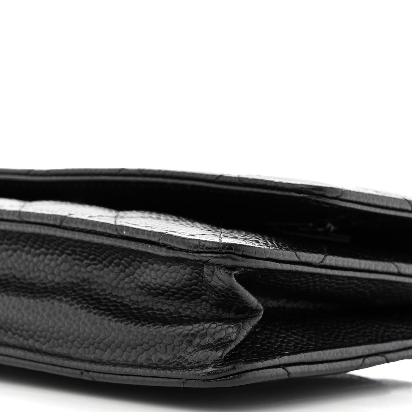 Caviar Quilted Wallet on Chain WOC Black