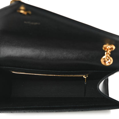 Saint Laurent Grain De Poudre Matelasse Chevron Large Monogram Satchel Black 5 of 11