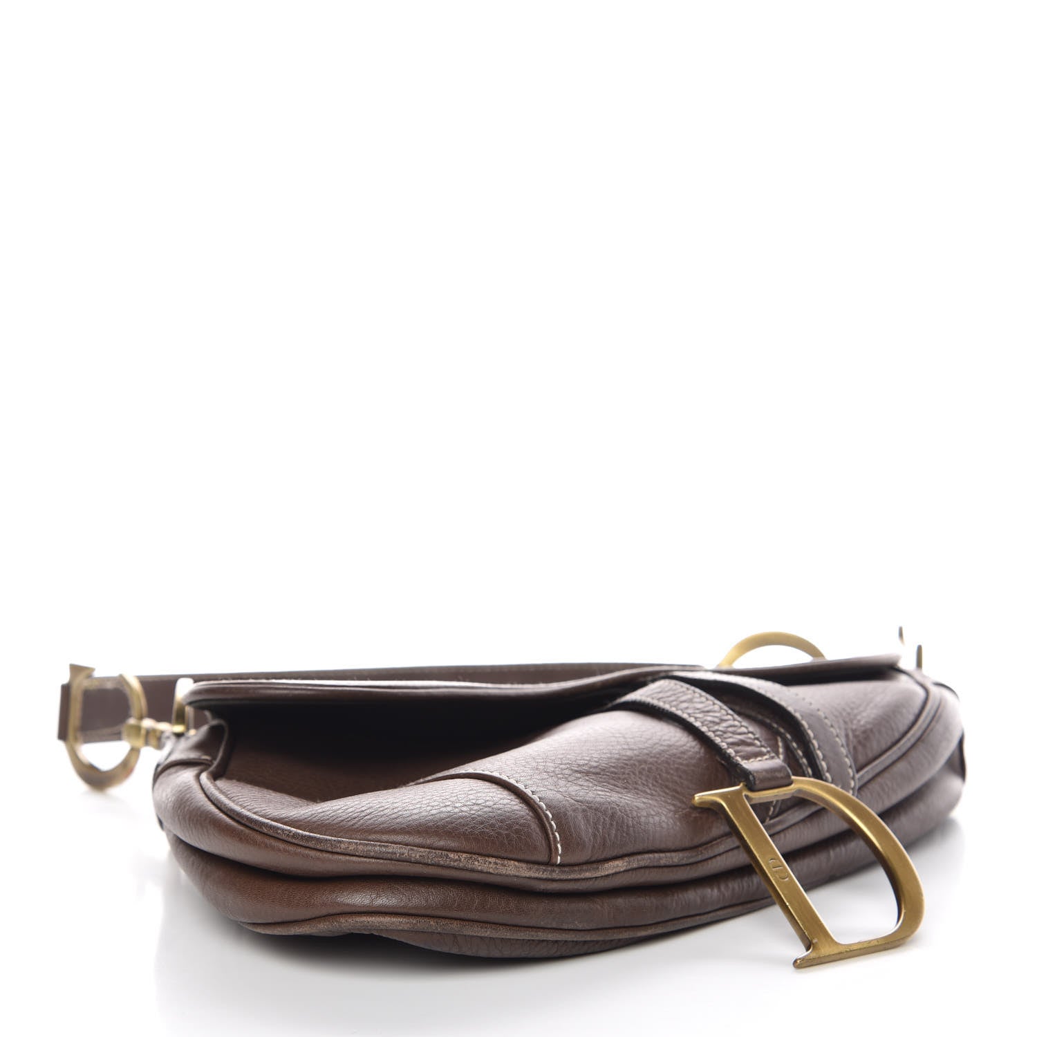 Christian Dior Calfskin Saddle Bag Brown 4 of 9