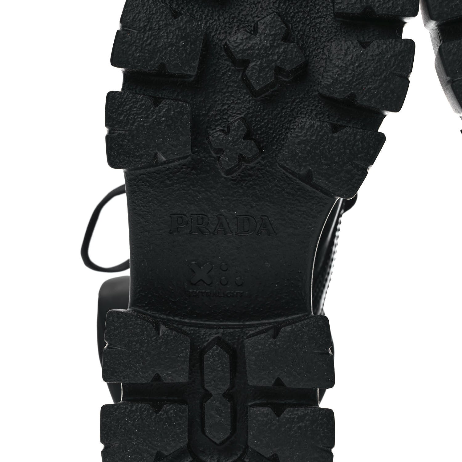 Prada Spazzolato Rois Nylon Metal Triangle Logo Monolith Pouch Pocket 55mm Boots 37 Black 7 of 10