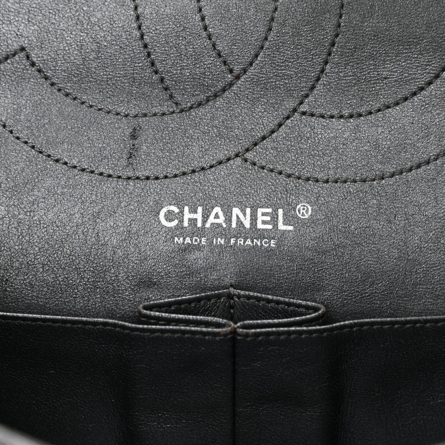 Metallic Aged Calfskin Quilted 2.55 Reissue 227 Flap Dark Silver