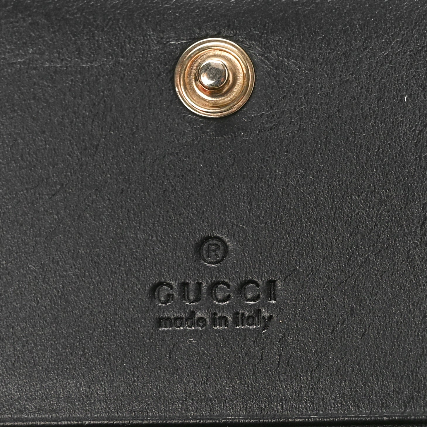 Gucci Guccissima Signature Bowy Card Case Wallet Black 6 of 9