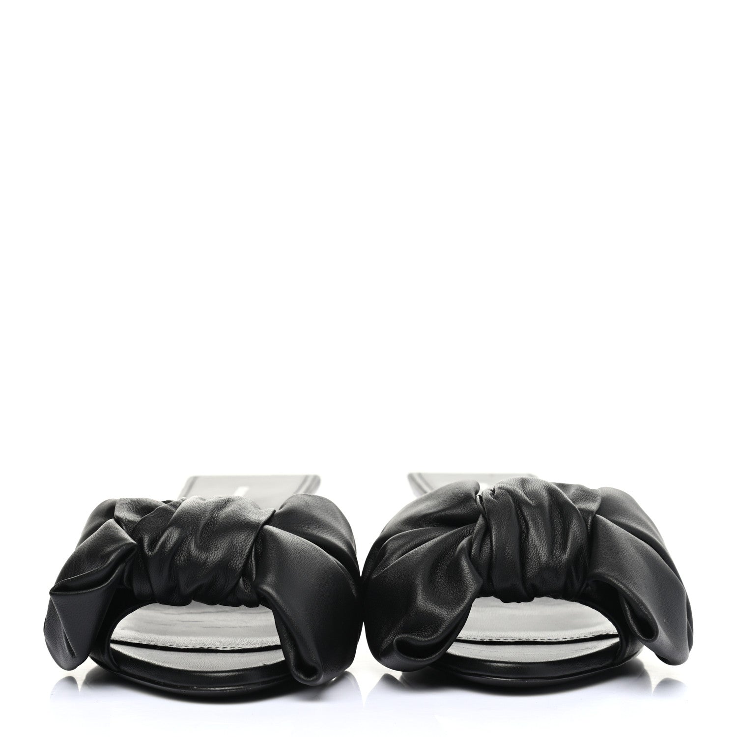 Balenciaga Soft Nappa Square Knife Bow Mule Sandals 37.5 Black 2 of 8